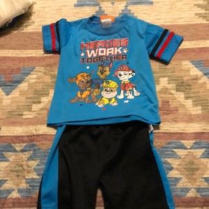 Toddler 2 piece shorts outfit. Paw patrol